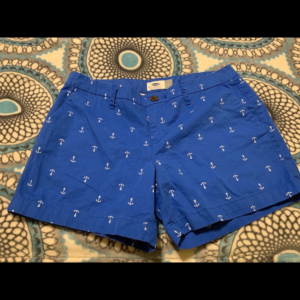 Blue short with white anchor details WORN ONCE